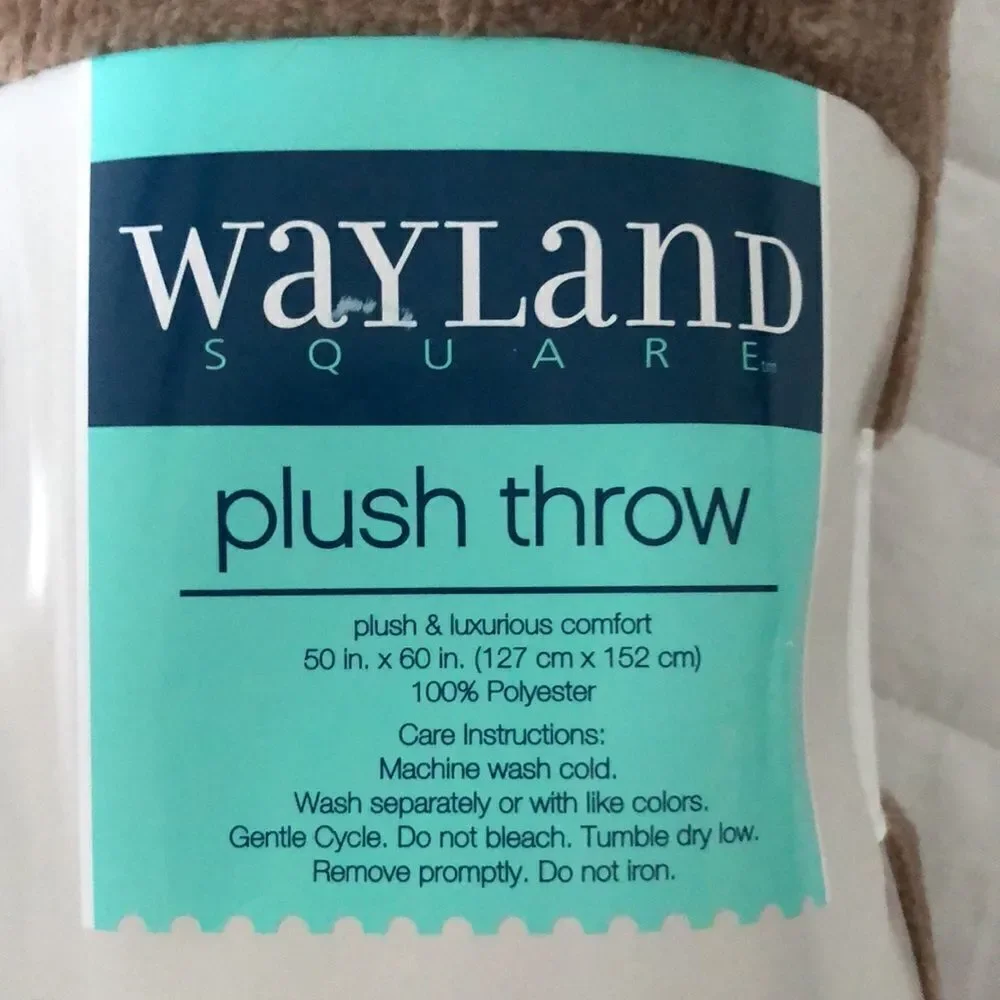 WS Tan Light Brown Plush Throw